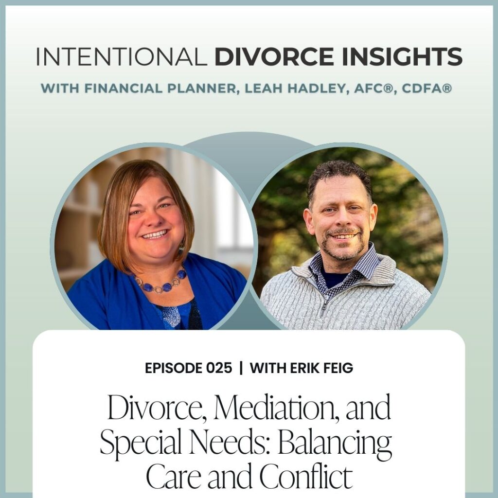 Divorce Mediation and Special Needs Balancing Care and Conflict Marketing Image for Erik Feig Interview on Intentional Divorce Insights Podcast